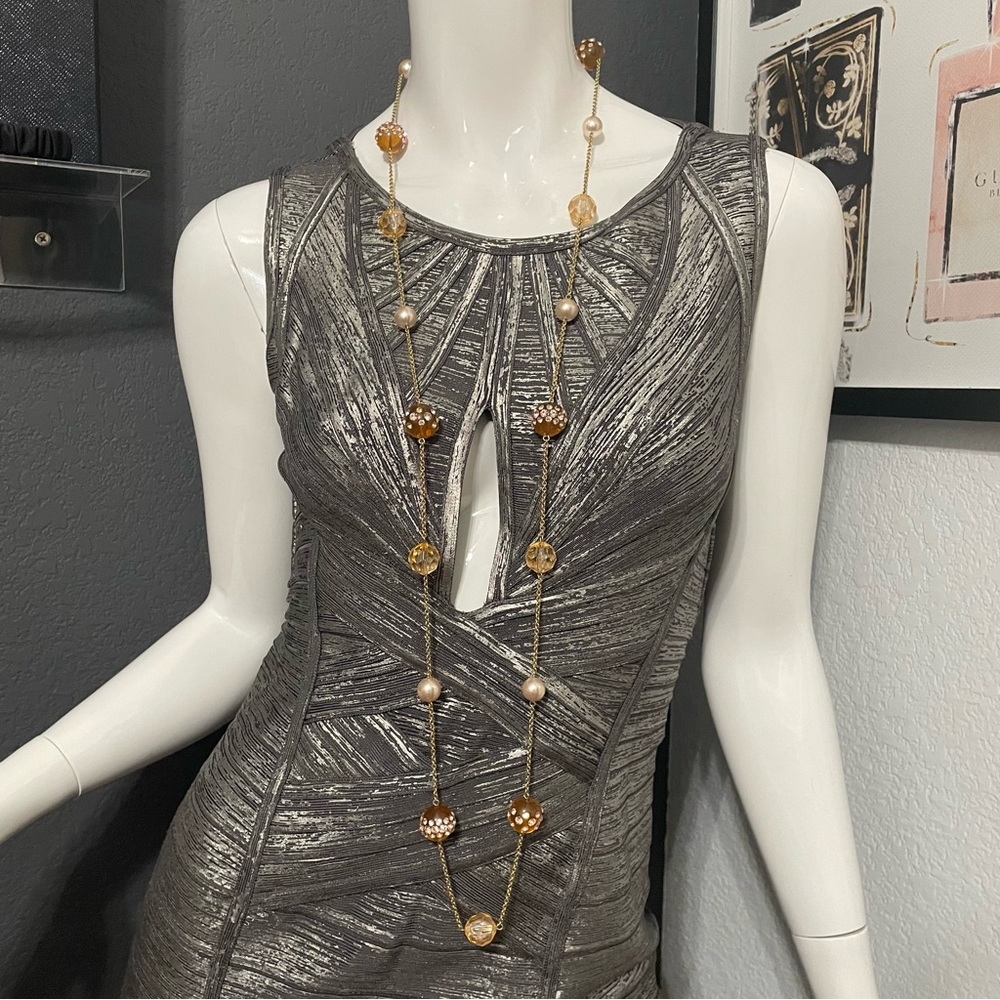 Kate Spade Vintage Long Layering Necklace Rhinestone Baubles Preppy Glam Y2K